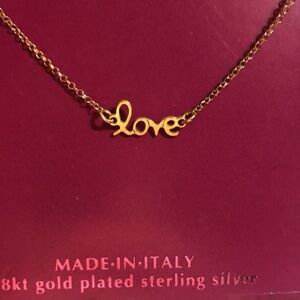 18kt Gold plated Sterling Silver Love Necklace by Lucia Mara